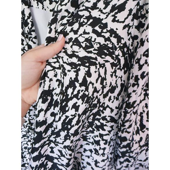 Yumi Kim Open Front Draped Silk Blazer Jacket Large Black White Corpcore Career - Picture 5 of 11